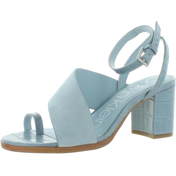 Calvin Klein Light Blue Block Sandals - Picture 2 of 10